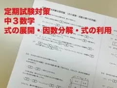 中間・期末試験（定期試験）対策　中３数学（因数分解・計算の利用編）　お試し価格
