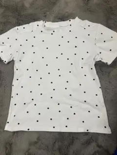 ドット柄半袖Tシャツ ホワイト