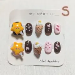 ネイルチップ 星型 アイスクリームデザイン ★ S ★ 1セット