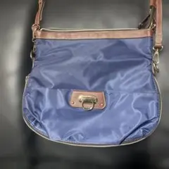 ネイビー ナイロン ショルダーバッグ