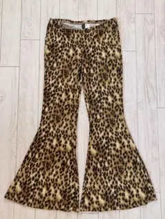 y2k h&m レオパード　ヒョウ柄　フレアパンツ　　ギャル　パンク