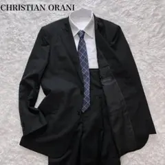美品✨ 希少サイズ　CHRISTIAN ORANI ブラック　ストライプ　スーツ