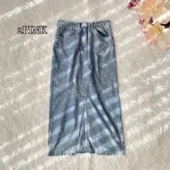 ⚫︎2PINK スリットデニムスカート（L相当）アメカジ
