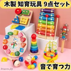 知育玩具 木のおもちゃ 楽器 赤ちゃん 子ども まとめ売り 9個セット 新品⑤