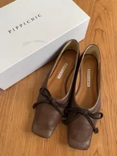 PIPPICHIC レザー　スクエアトゥ　ウェッジヒール　37.5【24.5】 PIPPICHIC レザー スクエアトゥ ウェッジヒール 37.5【24.5