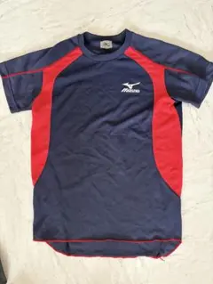 Mizuno 半袖シャツ M ネイビー/レッド