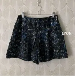 LYON ショートパンツ　短パン　フレアパンツ　日本製　薄手　モ裏地有　b469
