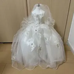 【値下げ中】ウエディングドレス　人形　リメイク　ミニチュア　花柄