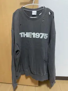 THE1975 スウェット XL ブラック ダメージ加工 公式通販サイトセール THE1975 スウェット XL ブラック ダメージ