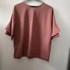 フレア袖 ピンク トップス 半袖