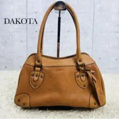 美品 ダコタ ハンドバッグ ショルダーバッグ オールレザー 本革 ブラウン