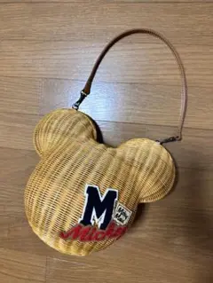 ディズニー ミッキー かごバッグ ラタンバッグ