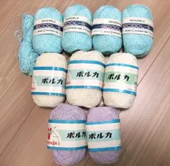 値下げ！東洋紡【ダイヤエクールS】ブルー4玉【ボンリバーポルカ】白3玉薄紫2玉