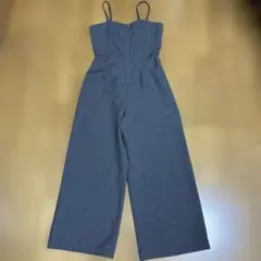 サロペット　オールインワン　グレー　カットアウト　L