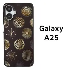 Galaxy A25 5G ケース ブラック サークル柄 カバー 　,