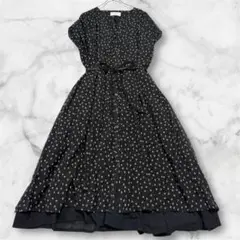【mumokuteki】ムモクテキ　ロングワンピース　フレンチリーブ　ゆったり