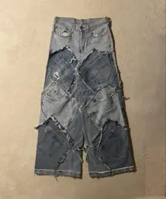【ゆるだぼ】LEVI’S リメイクパンツ デニム 再構築 パッチワーク ジーパン
