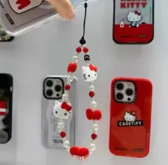 Hello Kitty ビーズスマホストラップ