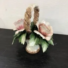 陶器　花の置物　　陶花