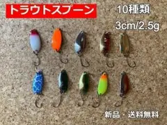 ルアー　スプーン　人気 10種 トラウト セット 渓流 ニジマス ヤマメ　c