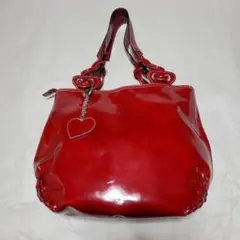 【値下げ】LANVIN フォルムが可愛い赤のエナメルレザーバッグ