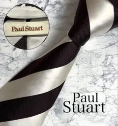 Paul Stuart ネクタイ レジメンタル ブラウン 光沢