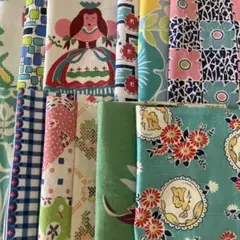 ビンテージフィードサック12枚(A) 各15×10cm(ギリギリサイズ有り)