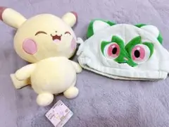 ポケモン ポケピース ピカチュウぬいぐるみと ニャオハ 帽子フリーサイズ