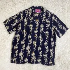 美品　evis donna エビス　オープンカラー　シャツ　半袖　スカル　1