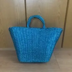 Emporio 蛍光ブルー　籠バック　イタリア製