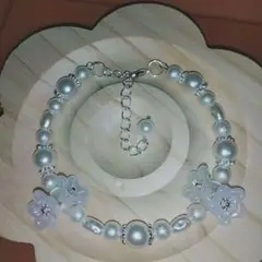 ハンドメイド　ブレスレット　白