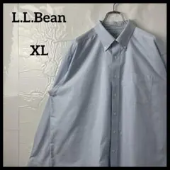 長袖シャツ　L.L.Beanエルエルビーン　青ブルー　無地　ヴィンテージ　古着