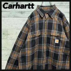 【即完売モデル】カーハート☆ワンポイントロゴ チェック ボア ジャケット 美品