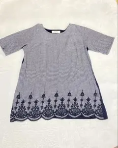 半袖チュニック　ワンピース　紺色　Mサイズ