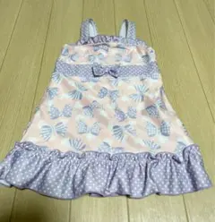 リボン柄フリルワンピース水着 100cm 西松屋