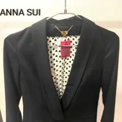【ANNA SUI】DOLLY GIRL 黒 チェーン ジャケット 裏地ハート