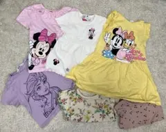 100 女の子　ミニー・エルサ等半袖と長袖6セット　まとめ売り