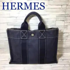 ※⑦HERMES エルメス フールトゥ ハンドバッグ PM ネイビー