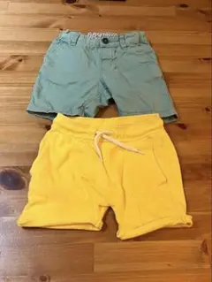 H&M ショートパンツ　２枚セット　80cm ミントグリーン　イエロー