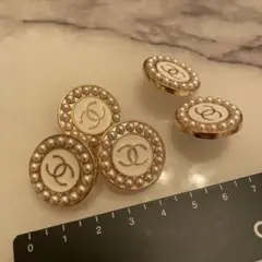 シャネル ボタン ヴィンテージ パール 5個セット