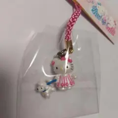 ハローキティ　こいぬ　根付け　レア