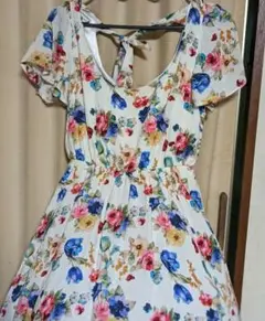 ワンピース ミニワンピース リボン 花柄