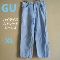 GUジーユーハイライズストレートジーンズブルーXL