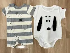 スヌーピー ロンパース 50~70cm 男の子 女の子 2点セット まとめ売り