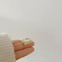 o☆安心のメルカリ便☆ワンシングル☆ パールシルバー ☆ 指輪 ☆ シンプル ☆