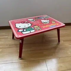激レア　ハローキティ　1998年　ピンク千鳥柄　カオハナキティ　折りたたみ机 激レア 1992年ハローキティ ダイカットテーブル 折り畳み