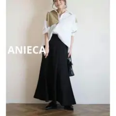 美品　ANIECA　アニーカ　フレアスカート　黒　ストレッチ