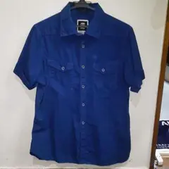 G-STAR RAW メンズ半袖シャツ 青色 2ポケットサイズM