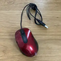 ELECOM USBマウス 赤 3ボタン