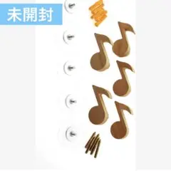 木製 ウォール 壁掛け フック 音符型 5個 セット